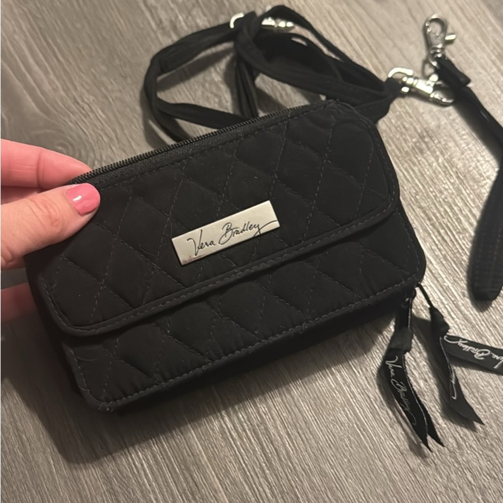 Vera Bradley Black Quilted Crossbody / Wristlet